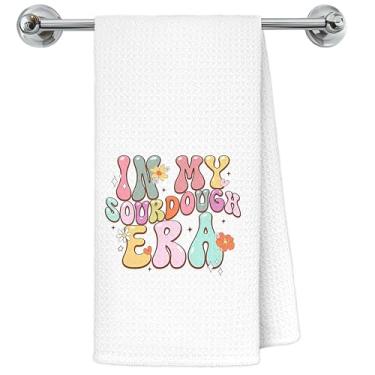 Imagem de Exqcom Toalhas de cozinha retrô Groovy Sourdough, presentes para amantes de confeitaria, toalhas de chá femininas para decoração de cozinha e padaria, in My Sourdough Era, toalha de mão decorativa, 40