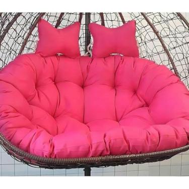 Imagem de Almofada de substituição para cadeira de balanço dupla tipo rede, cadeira suspensa de vime para pátio externo (somente a almofada)