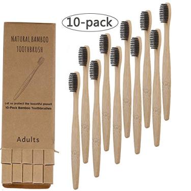 Imagem de Dioche Escovas de Dentes de Bambu Macias, 10 Peças, Conjunto de Limpeza Suave, Remoção de Superfície, Cabo Confortável, Escovas de Dentes para Adultos, Kit de de de Bambu