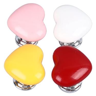 Imagem de 4 Peças Botão de Tanque Água Sanitário em Forma Coração Empurrar Substituição Descarga Decoração Criativa Acento Banheiro Design Único Mecanismo Decor