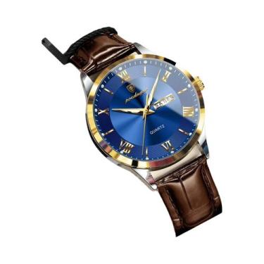 Imagem de Relógio De Pulso Masculino De Luxo Em Couro Quartz À Prova d'Água Lumi