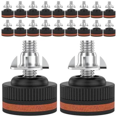 Imagem de LZVXTYM Nivelador de móveis ajustável, 20 peças, pés de nivelamento pesado de 1/20.3 cm com almofada de borracha com parafuso de 1/10.2 cm para cadeira de mesa, sofá, armário, bancada de trabalho