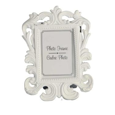 Imagem de Porta-retrato vintage personalizado ornamentos de mesa quadrados decoração de quarto de fotos de casamento decoração familiar lista de fotos presentes de férias (branco)