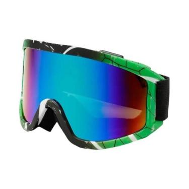 Imagem de Óculos De Esqui Com Lentes Coloridas E Armação Grande, Esponja Anticol