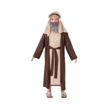 Imagem de Fantasia Infantil Árabe Marrom De Avô Pastor Idoso Para Celebrações E 