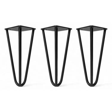 Imagem de Kit 03 Pés Hairpin Legs 15cm Aramado De Aço Triplo Para Móveis E Estofados - Desk Design