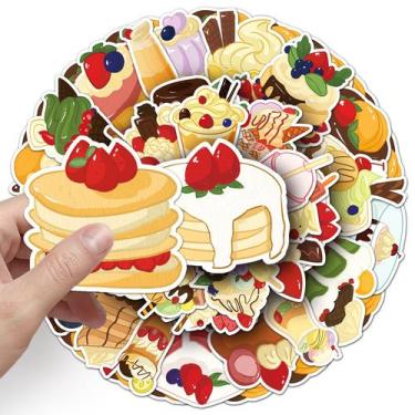 Imagem de Pacote de adesivos, sobremesa de desenho animado, 50 unidades de panqu