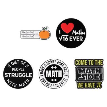 Imagem de Conjunto de broches Funny Math Formula Geek Alloy 37g - yiweisai