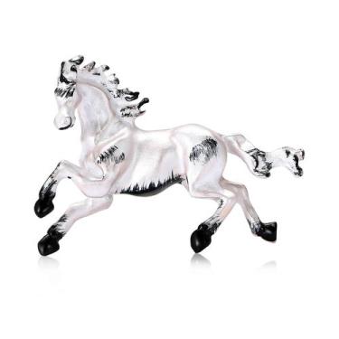 Imagem de Alfinetes de broche em liga de esmalte Running Horse para homens e mul