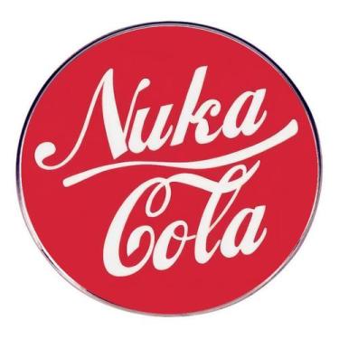 Imagem de Broche redondo vermelho com letras em estilo cola retrô 3x3cm - Yiweis