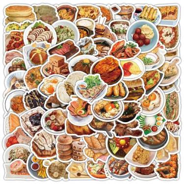 Imagem de Pacote de adesivos, comida realista, 100 peças de pão em estilo cartoo