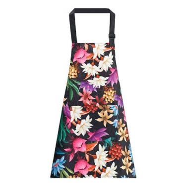 Imagem de Avental floral impermeável resistente a óleo para adultos - yiweisai