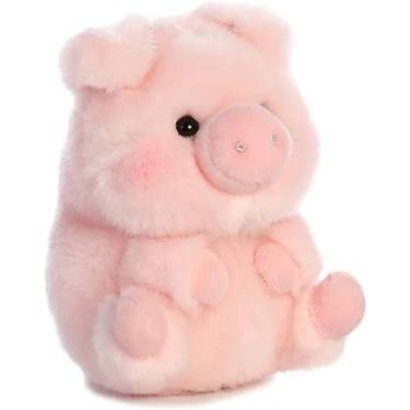 Imagem de Porco de brincadeira de bicho de pelúcia 13 cm rosa para bebês e crian