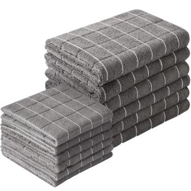 Imagem de Conjunto de toalhas de cozinha e panos de prato Puomue Microfiber Grey