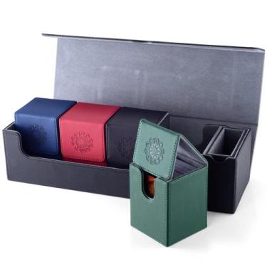 Imagem de Caixa de baralho de cartas MIXPOET compatível com cartões MTG com 2 di