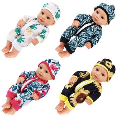 Imagem de Conjunto de bonecas ONEST Reborn Baby Doll de 10 polegadas com 4 roupa