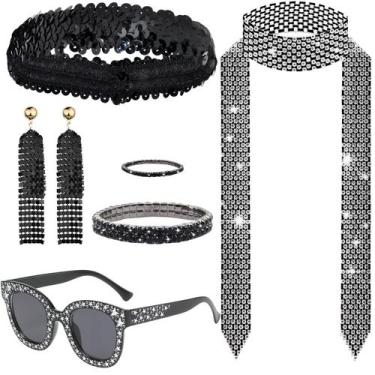 Imagem de Conjunto de acessórios de discoteca GLGHMH 1970 para meninas e mulhere