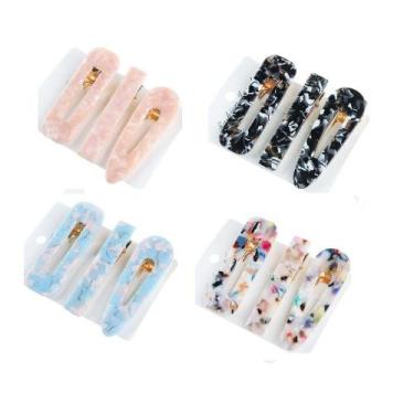 Imagem de Clipes de cabelo HomeSoGood Resin Acrylic Resin Fashion Geometric x12