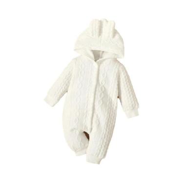 Imagem de Macacão Para Bebê 0-18 Meses Meninos E Meninas Com Capuz E Manga Longa