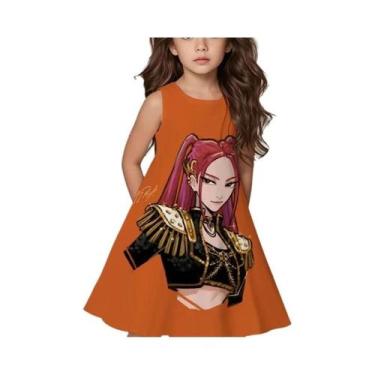 Imagem de Kpop Demon Hunters Vestido de verão para meninas crianças fofo casual 