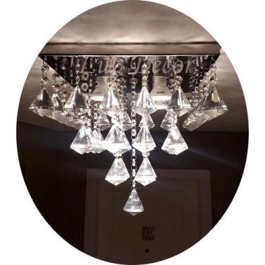 Imagem de Luminária De Teto Com Peão De Cristal Para Sala - Luz Decor E Lustres,
