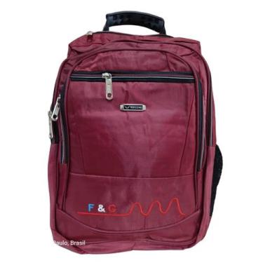 Imagem de Mochila masculina resistente Faculdade, Trabalho F&G, Vinho