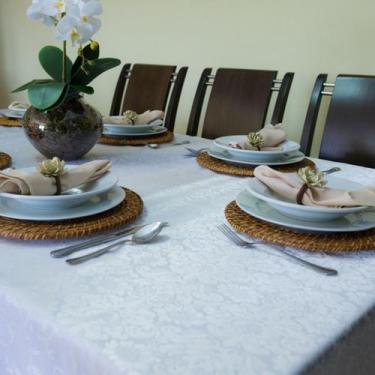 Imagem de Toalha de mesa Quadrada jacquard luxuosa 4 lugares 1,40x1,40m - Love4H
