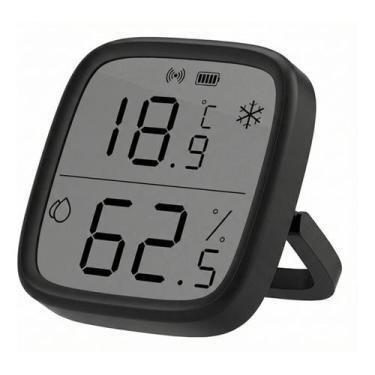 Imagem de Relógio Termômetro Higrômetro Digital P/ Temperatura Preto - ELECHINO