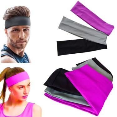 Imagem de 3 Faixa De Cabeça Esporte Corrida Academia Yoga Headband Bandana Turba