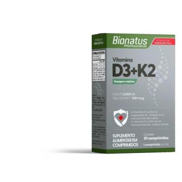 Imagem de Vitamina d3+k2 mk-7 30 comprimidos bionatus
