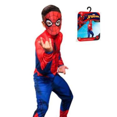 Imagem de Fantasia Infantil Homem Aranha Clássica Longa Com Mascara - Fantasias 