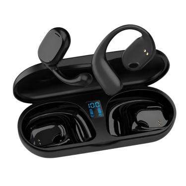 Imagem de Fone de Ouvido sem Fio por Condução Óssea MDM Open Ear Esportivo com Microfone e Case com Display Preto