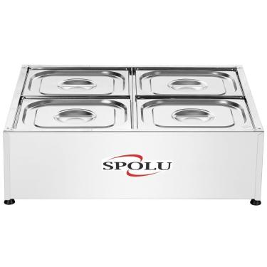Imagem de Buffet Salada de Bancada SPL510BC Conserva e Resfria Alimentos com 4 Cubas 4X4,5L Inox Spolu