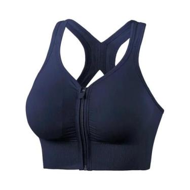 Imagem de Sutiã Esportivo Feminino Para Corrida Com Zíper Frontal, Antichoque, R
