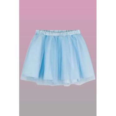Imagem de Saia Infantil Menina em Tule Kukiê, Azul claro, 10