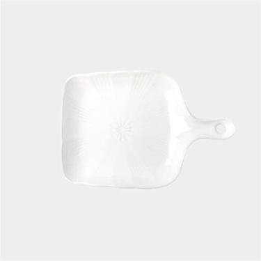 Imagem de GUIPAIHAI Forma de cerâmica estilo japonês para louças domésticas e micro-ondas, forno aquecido, bandeja para assar, louça, prato resistente a altas temperaturas (cor: branco, tamanho: quadrado)