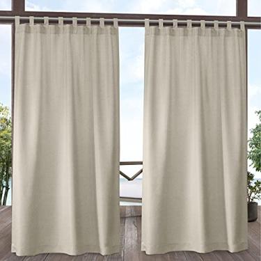 Imagem de Exclusive Home Curtains EH8481-02-2-84V Biscayne Painéis de cortina de dois tons texturizados interno/externo, 137 x 213 cm, areia