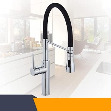 Imagem de Torneiras de cozinha cromadas pia de cozinha guindaste montagem em deck pull down duplo pulverizador bocal Torneira de cozinha misturador torneiras de água, cromo B 9910L,B,China