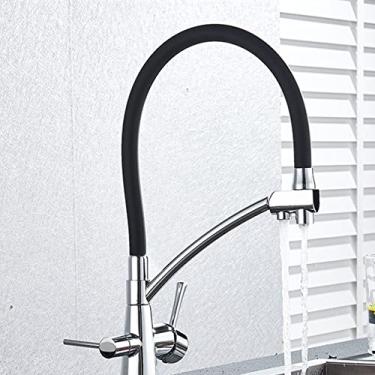 Imagem de Torneiras de cozinha filtradas purificação torneira de cozinha 360 rotativa filtro de água torneira para cozinha torneiras de cozinha de três vias torneira, b cromo, china