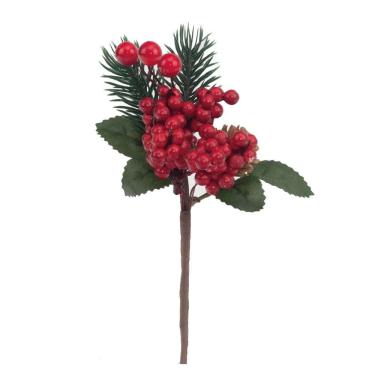 Imagem de Pick Natalino C/folhas/frutas Verm 1un 18x10x5cm 1025960