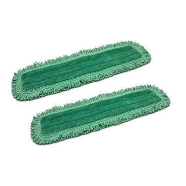 Imagem de Almofadas para esfregão de microfibra verde de 61 cm da Real Clean (pacote com 2)