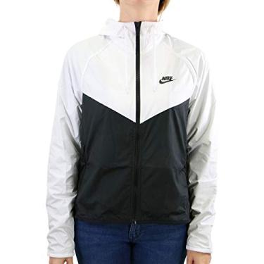 Imagem de Nike Feminino Jaqueta Feminina Nsw Windrunner Feminino Bv3939-101 Tamanho X-Small Branco/Preto/Preto