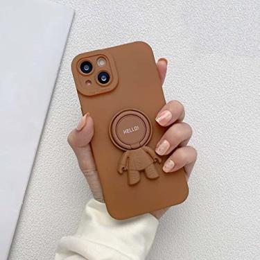 Imagem de Capa de telefone com fivela de anel de astronauta fofa para iPhone 13 12 11 Pro Max XS Max XR X 8 7 Plus SE2020 Capa traseira macia de silicone líquido, C, para iPhone 13 Mnin