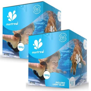 Imagem de MONTREAL Cloro Granulado Dicloro de Sódio p/Piscinas e Hidrotanques Light Blue 10 KG c/ 2 Unidades