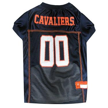Imagem de Pets First Camiseta de malha NCAA College Virginia Cavaliers para cães e gatos, pequena. Camiseta licenciada para cães com seu time favorito de futebol e basquete