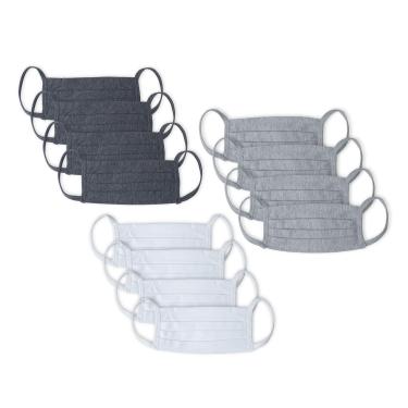 Imagem de Kit 12Mascaras De Prot.Alg 3Pregas Inter, Mash, Unissex, Branco/Cinza Mescla/Cinza Escuro, UN