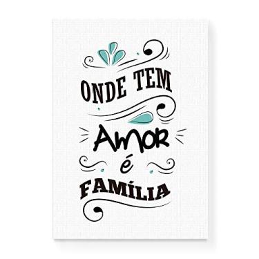Imagem de Arte Maníacos Quadro Decorativo em Tela Canvas Amor É Família - 23x16,25cm