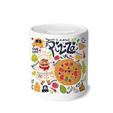 Imagem de DIYthinker Cook Pizza Italy Tomate Foods Caixa de moedas de cerâmica Porta-moedas Presente de cofrinho