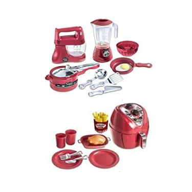 Imagem de Kit Air Fryer Brinquedo Infantil + Litlle Chef Cozinha Kids