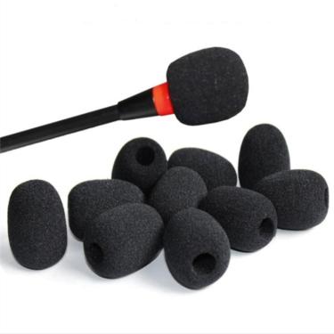 Imagem de 10 pçs microfone pára-brisas esponja cobre lapela fone de ouvido grill brisa espuma mic almofada
